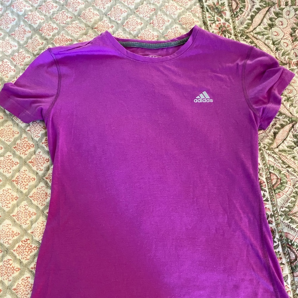 Purple adidas workout tee